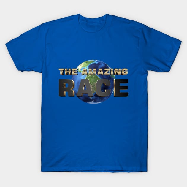 The Amazing Race Earth Black Gold T-Shirt by Ratherkool